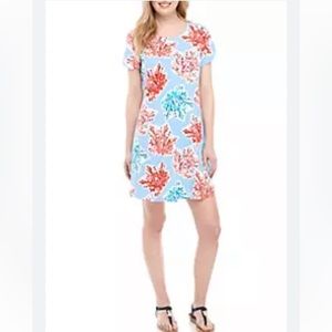 Crown & Ivy Short Sleeve Coral Shift Dress women’s size Medium